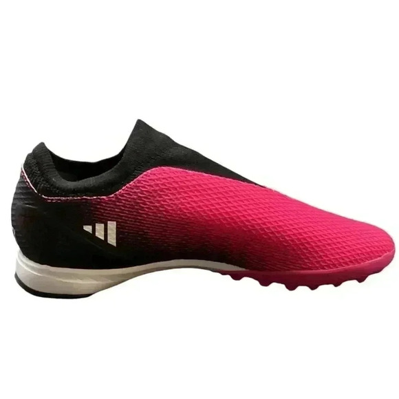 adidas Shoes Mens 12 Pink Black X SPEEDPORTAL.3 Laceless Turf Soccer Mesh NEW - Picture 4 of 9